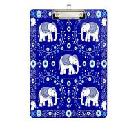 clipboard 12 x 18 Evil Eye Elephants Good Luck Charm Blue Standard Hole for Teacher Must Haves for Classroom Elementary Size 9 x 12.5 Tabla para escribir con Clip