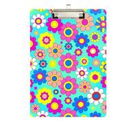 clipboard 12 x 18 Flower Power Daisy Hippie 60s Transparent for Nurses Home Contractor Size 9 x 12.5 Tabla para escribir con Clip