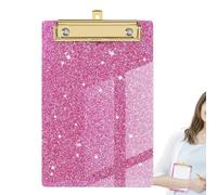 Clipboard - 14.4 X 9.8 X 1.2 Cm, Acrylic Double Capacity Clipboard | Glitter File Organizer - Durable Storage Board for Papers, Pens and Notes,