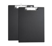 Clipboard A4, 2 Packs Plastic Clipboards Writing-Pad with Duty Clip for Office & Classroom Supplies -Black