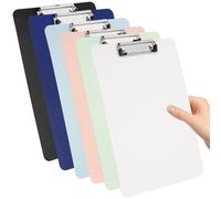 Clipboard A4, 6 Plastic Clipboards with Secure Hold, 12.5 x 9 Inch Clip Board for Office & Classroom Supplies
