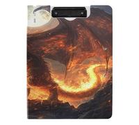 Clipboard A4 Clipboard Folio Binder Double Clips Pen Holder Nursing Clip Board with Cover Dragon