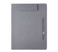 Clipboard A4 Leather Writing Clip, Business Folder, Data Book, Office Storage Menu Clip, Contract Book Clip, Music Score Clip(Gray)