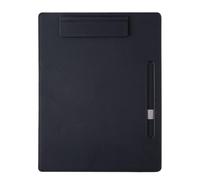 Clipboard A4 Leather Writing Clip, Business Folder, Data Book, Office Storage Menu Clip, Contract Book Clip, Music Score Clip(Black)