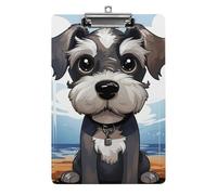 Clipboard, A4 Size Acrylic Clipboard, Adorable Schnauzer Decorative Standard Clipboards with Stainless Steel Hanging Hole, Portable Document Organizer for Office Supplies