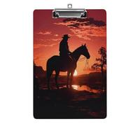Clipboard, A4 Size Acrylic Clipboard, Cowboy West Decorative Standard Clipboards with Stainless Steel Hanging Hole, Portable Document Organizer for Office Supplies