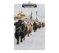 Clipboard, A4 Size Acrylic Clipboard, Snow Mountain Caravan Decorative Standard Clipboards with Stainless Steel Hanging Hole, Portable Document Organizer for Office Supplies