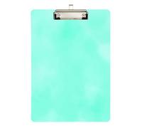 Clipboard Acrylic Aqua Green Marble Fashion Clipboards for Classrooms, Restaurants, School A4 Standard Size Clip Board Low Profile Gold Clip Retractable Hanging Tab
