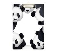 Clipboard Acrylic Black White Panda Decorative Clipboards for Nurses Teachers Coaches Standard A4 Letter Size Clipboards Low Profile Gold Clip Retractable Hanging Tab