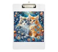Clipboard Acrylic Cats Cute Kittens Writing Clipboards for Teacher Student Lawyer Nurse Hardboard Clipboard Standard Size Low Profile Gold Clip Retractable Hanging Tab 12.5 x 9 Inches