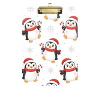 Clipboard Acrylic Cute Cartoon Penguins Snowflakes Writing Clipboard A4 Standard Size Clip Board for Nurses, Lawyers, Doctor Offices, Low Profile Gold Clip Retractable Hanging Tab