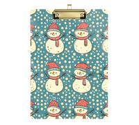 Clipboard Acrylic Cute Christmas Snowman Green Decorative Clipboard Wordpad Clipboards Standard Size for Women Men Teachers Nurses, A4 Letter Size 12.5 x 9 Inches Gold Clip, Gold12x9in