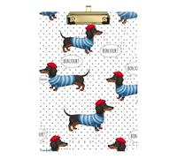 Clipboard Acrylic Cute Dachshund Dog Cute Clipboard Letter Size Clipboards for Nurses Teachers Coaches, A4 Letter Size 12.5 x 9 Inches Gold Clip