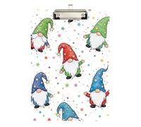 Clipboard Acrylic Cute Gnomes Colorful Stars White Writing Clipboards for Classrooms, Restaurants, School Paperboard Chic Design Clipboards Low Profile Gold Clip Retractable Hanging Tab