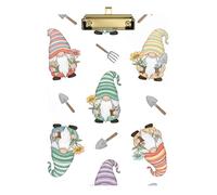 Clipboard Acrylic Cute Gnomes Colorful Writing Clipboards for Women Men Teachers Nurses Cute Decorative Letter Size Clipboards Low Profile Gold Clip Retractable Hanging Tab