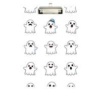 Clipboard Acrylic Cute Halloween Monsters White Fashion Clipboard Standard A4 Letter Size Clipboards for Classrooms, Restaurants, School, Low Profile Silver Clip Retractable Hanging Tab