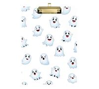 Clipboard Acrylic Cute Halloween Monsters White Writing Board A4 Standard Size Clip Board for Women Men Office Supplies, Low Profile Gold Clip Retractable Hanging Tab