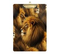 Clipboard Acrylic Lions Mane Brown Writing Boards for Nurses, Lawyers, Doctor Offices A4 Standard Size Clipboards Hardboard Low Profile Gold Clip Retractable Hanging Tab