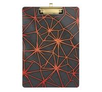 Clipboard Acrylic Web Gray Writing Board A4 Standard Size Clip Boards for Nurses, Lawyers, Doctor Offices, Low Profile Gold Clip Retractable Hanging Tab