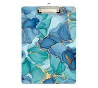 Clipboard Acrylics Abstract Swirling Marble Textures Writing Board Standard A4 Letter Size Clipboards for Women Men Teachers Nurses, Low Profile Gold Clip Retractable Hanging Tab