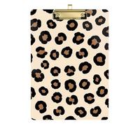 Clipboard Acrylics Black Brown Leopard Writing Clipboard for Nurses Teachers Coaches Standard A4 Letter Size Clipboards Low Profile Gold Clip Retractable Hanging Tab