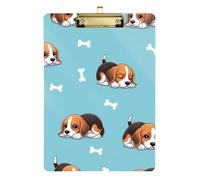 Clipboard Acrylics Cute Cartoon Dog Bones Cute Clip Board for Classrooms, Restaurants, School A4 Standard Size Clipboards Hardboard Low Profile Gold Clip Retractable Hanging Tab