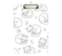 Clipboard Acrylics Cute Cats Kittens White Writing Clipboard Hanging Clipboards A4 Standard Size for Teacher Student Lawyer Nurse, Low Profile Gold Clip Retractable Hanging Tab