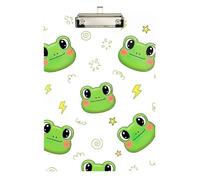 Clipboard Acrylics Cute Green Cartoon Frog Writing Clipboard A4 Standard Size Clip Boards for Nurses, Lawyers, Doctor Offices, Low Profile Gold Clip Retractable Hanging Tab