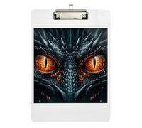 Clipboard Acrylics Dragon Eyes Decorative Clipboard A4 Standard Size Clipboard Hardboard for Women Men Office Supplies, Low Profile Gold Clip Retractable Hanging Tab 12.5 x 9 Inches