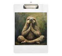 Clipboard Acrylics Funny Sloth Cute Clip Board Paperboard Chic Design Clipboard for Nurses Teachers Coaches, Low Profile Gold Clip Retractable Hanging Tab 12.5 x 9 Inches