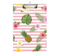Clipboard Acrylics Vibrant Pineapples Writing Clipboard A4 Standard Size Clipboards Hardboard for Teacher Student Lawyer Nurse, Low Profile Gold Clip Retractable Hanging Tab
