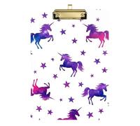 Clipboard Acrylics Vibrant Unicorns Fashion Clipboard A4 Standard Size Clip Board for Nurses Teachers Coaches, Low Profile Gold Clip Retractable Hanging Tab
