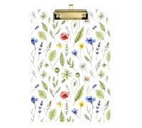 Clipboard Acrylics Wild Meadow Herbs White Writing Clipboard for Women Men Teachers Nurses Hanging Clipboards A4 Standard Size Low Profile Gold Clip Retractable Hanging Tab