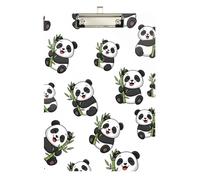Clipboard Adorable Panda Bear Cute Cute Clip Board Travel Clipboards for Teacher Student Lawyer Nurse, A4 Letter Size 12.5 x 9 Inches Silver Clip