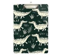Clipboard Alligator Meadow Cute Clipboard Hanging Clipboards A4 Standard Size for Women Men Teachers Nurses, 12.5 x 9 Inches Silver Clip
