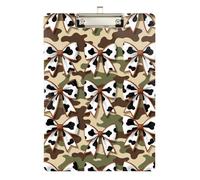 clipboard Anesthesia Hunting Camouflage Cow Print Bow Acrylic Cute for Nursing Student Trade Quest Size 9 x 12.5 Tabla para escribir con Clip