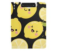 Clipboard Cartoon Cute Yellow Summer Lemons A4 Clipfolio Double Clips Pen Holder School Clip Board with Cover