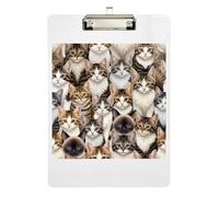 Clipboard Cats Kittens Cute Clipboards Travel Clipboard for Nurses Teachers Coaches, Low Profile Silver Clip Retractable Hanging Tab 12.5 x 9 Inches