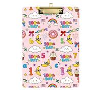 Clipboard Clip A4 Size 12.5" x 9" Menu Clipboards with Low Profile Clip for Police Elementary 100th Day Celebration Donuts Pink