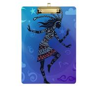 Clipboard Clip A4 Size 12.5" x 9" Metal Clipboard Folder with Low Profile Clip for Volleyball Coaches Medical Contractor Tribal Dancer