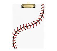 Clipboard Clips A4 Size 12.5" x 9" Art Clipboard with Low Profile Clip for Hospital Office Meeting Baseball Stitch Curve Pattern