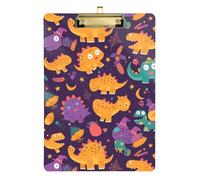 Clipboard Clips A4 Size 12.5" x 9" Menu Clipboards with Low Profile Clip for Hospital Laboratory Accessories Cute Dinosaur Cartoon Halloween Monsters