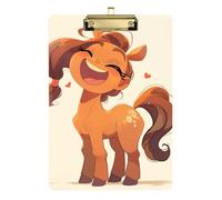 Clipboard Clips A4 Size 12.5" x 9" Menu Clipboards with Low Profile Clip for Police Coaching Trade Quest Cartoon Horse Hearts