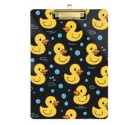 Clipboard Clips A4 Size 12.5" x 9" Thick Clipboard with Low Profile Clip for Pediatric Nurse Coaching Trade Quest Yellow Rubber Duck Dark