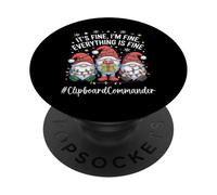 Clipboard Commander Gnome Everything Is Fine Funny Christmas PopSockets Adhesive PopGrip