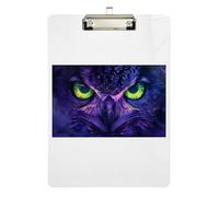 Clipboard Cool Owl Purple Writing Clipboards for Students, Women, Man Hanging Clipboards A4 Standard Size Low Profile Gold Clip Retractable Hanging Tab 12.5 x 9 Inches