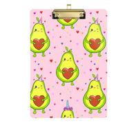 Clipboard Cute Avocados Happy Faces Cute Clipboards for Women Men Teachers Nurses A4 Standard Size Clip Board Low Profile Gold Clip Retractable Hanging Tab
