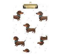 Clipboard Cute Brown Dachshund Dog Decorative Clipboard for Classrooms, Restaurants, School Letter Size Clipboards, A4 Letter Size 12.5 x 9 Inches Gold Clip, Gold12x9in