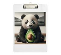 Clipboard Cute Panda Avocado Writing Clipboards Paperboard Chic Design Clipboard for Nurses, Lawyers, Doctor Offices, Low Profile Gold Clip Retractable Hanging Tab 12.5 x 9 Inches