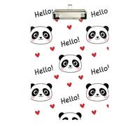 Clipboard Cute Panda Black White Writing Clipboard for Nurses, Lawyers, Doctor Offices Wordpad Clipboards Standard Size, A4 Letter Size 12.5 x 9 Inches Silver Clip